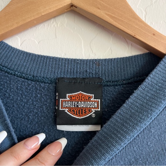 Vintage 1995 Harley Davidson of Reno Nevada Pullover Grey / Blue Crewneck - Picture 8 of 13